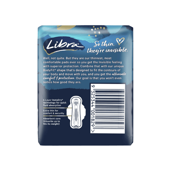 Libra Invisible Super Pads with Wings for Discreet Comfort Pack of 10