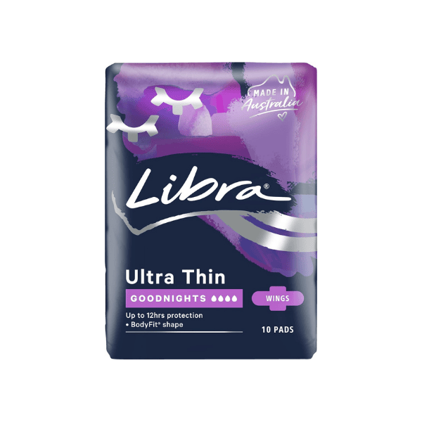 Libra Ultra Thin Goodnights Pads with Wings Pack of 10 for Overnight