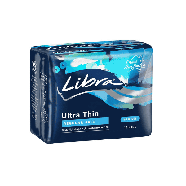 Libra Ultra Thin Regular Pads No Wings Pack of 14