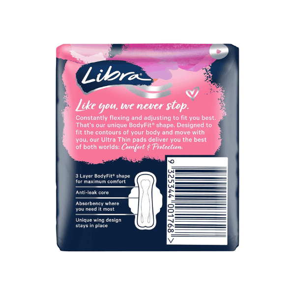 Libra Ultra Thin Super Pads with Wings Ultimate Menstrual Protection 12 Pack