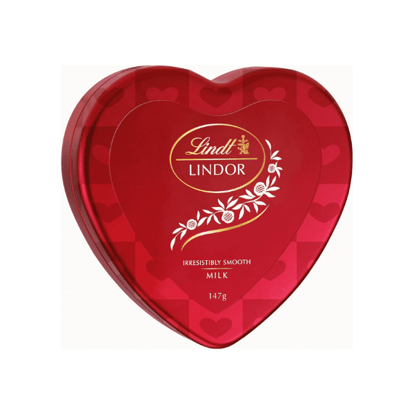 Lindt Lindor Heart Tin Milk Chocolate 147g Perfect Gift for Chocolate Lovers