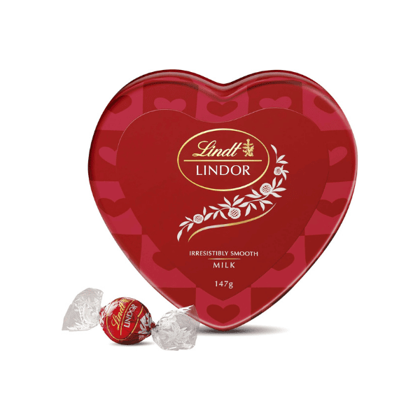 Lindt Lindor Heart Tin Milk Chocolate 147g Perfect Gift for Chocolate Lovers