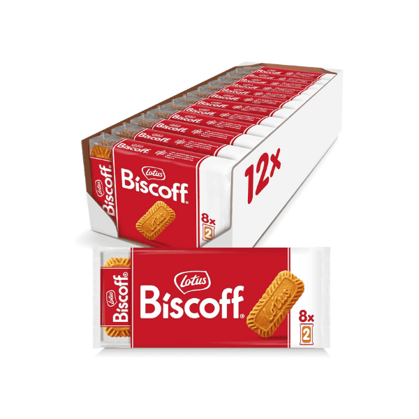 Lotus Biscoff Biscuits Box 12 Packs of 8 Twin Packs Perfect for Sharing