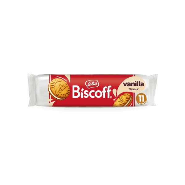 Lotus Biscoff Vanilla Biscuits 11 Cookies 110g Delicious Caramel & Vanilla Flavor