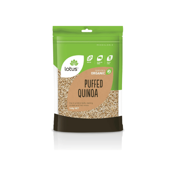 Lotus Organic Puffed Quinoa 160g – Crunchy Gluten-Free Superfood Snack