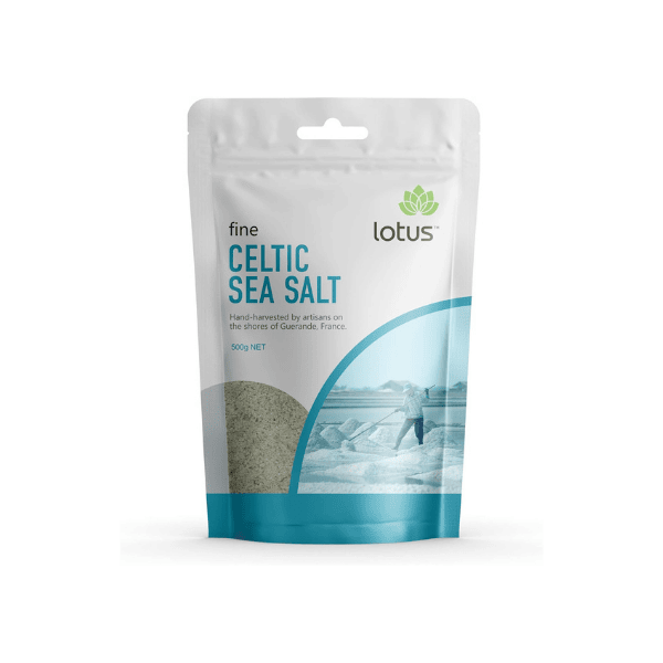 Lotus Celtic Fine Sea Salt 500g Ideal for Seasoning Cooking and Enhancing Flavor