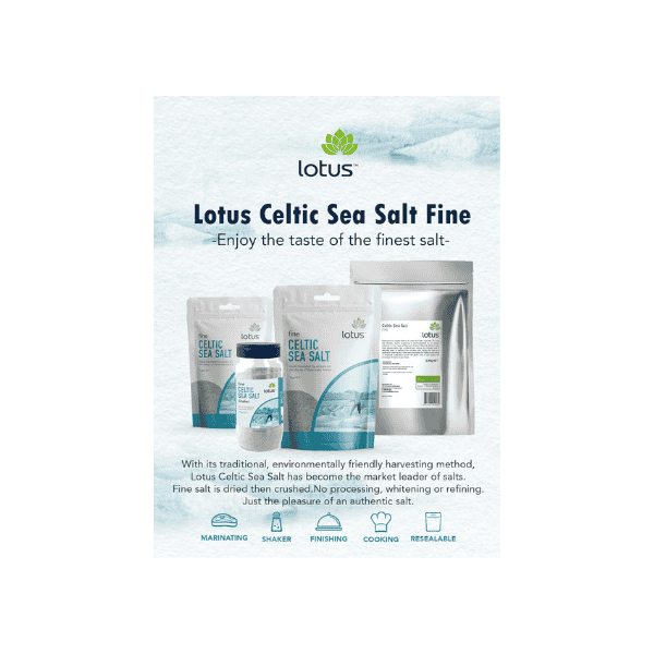 Lotus Celtic Fine Sea Salt 500g Ideal for Seasoning Cooking and Enhancing Flavor