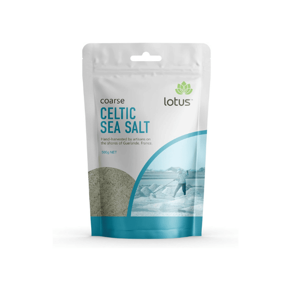 Lotus Celtic Sea Salt Coarse Grain 500g of Pure Unrefined Salt for Cooking and Seasoning