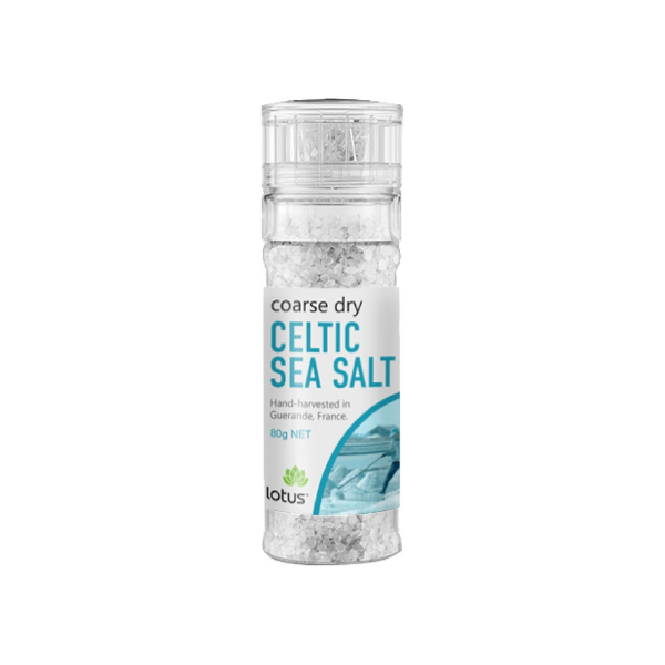 Lotus Celtic Sea Salt Coarse 80g Premium Grinder Salt for Cooking Seasoning and Flavor Boost