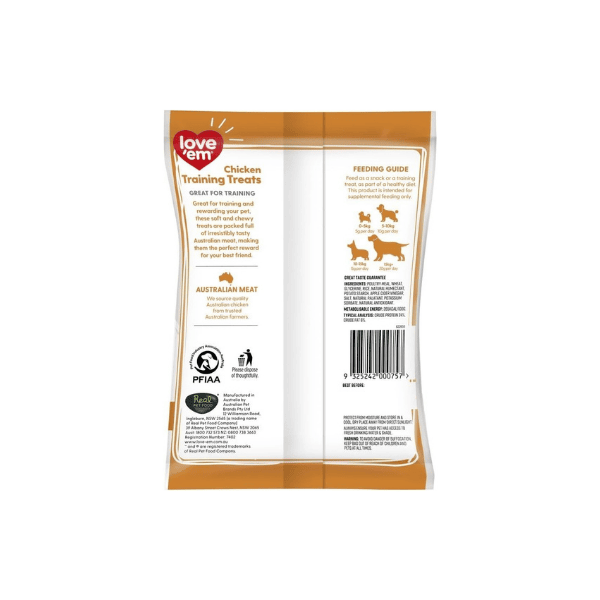 Love'Em 200g Chicken Mini Treats for Dogs Ideal for Training & Rewards