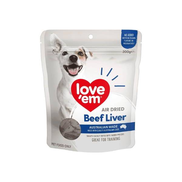 Love'Em 200g Air Dried Beef Liver Treats Tasty Healthy and Natural Dog Snack