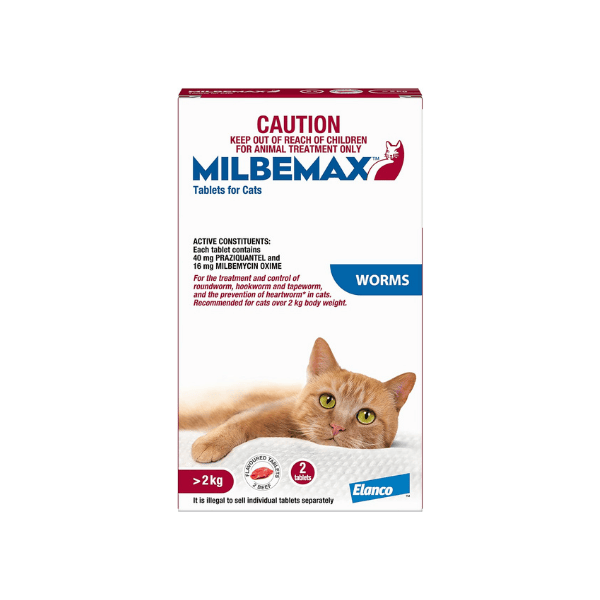 MILBEMAX Cat 2 Tabs Advanced Deworming Solution for Adult Cats Over 2kg