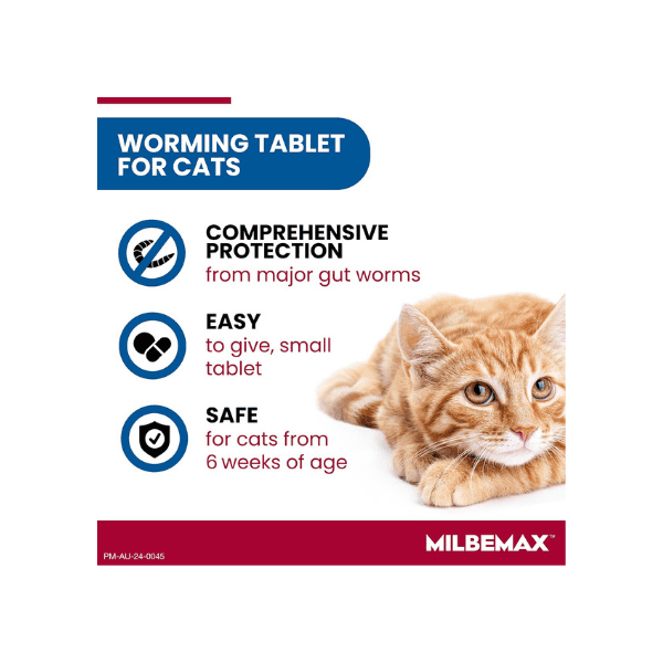 MILBEMAX Cat 2 Tabs Advanced Deworming Solution for Adult Cats Over 2kg