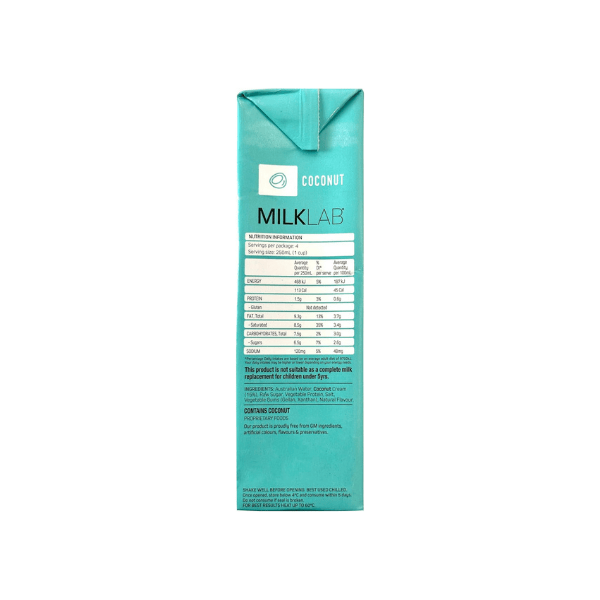 MILKLAB Coconut Milk 1L Pack of 8Creamy Plant-Based milk