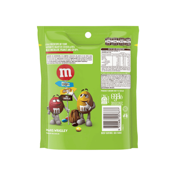 M&M's Mix Ups Large Bag Perfect Blend of Milk Chocolate Peanut & Crispy Treats 335g