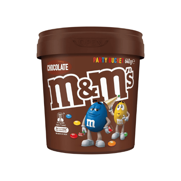 M&M's Milk Chocolate Snack & Share Party Bucket 640g of Pure Delight