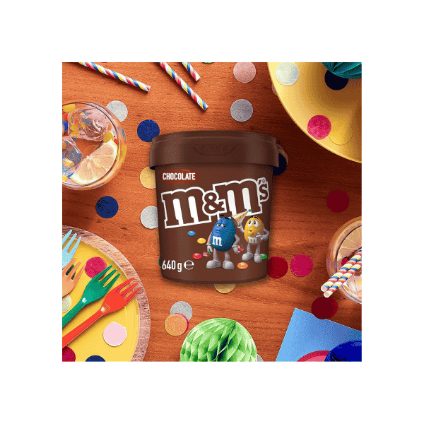 M&M's Milk Chocolate Snack & Share Party Bucket 640g of Pure Delight