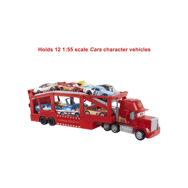 Mattel Disney Pixar Mack Hauler 13-Inch Transporter for 12 Vehicles with Ramp & Storage