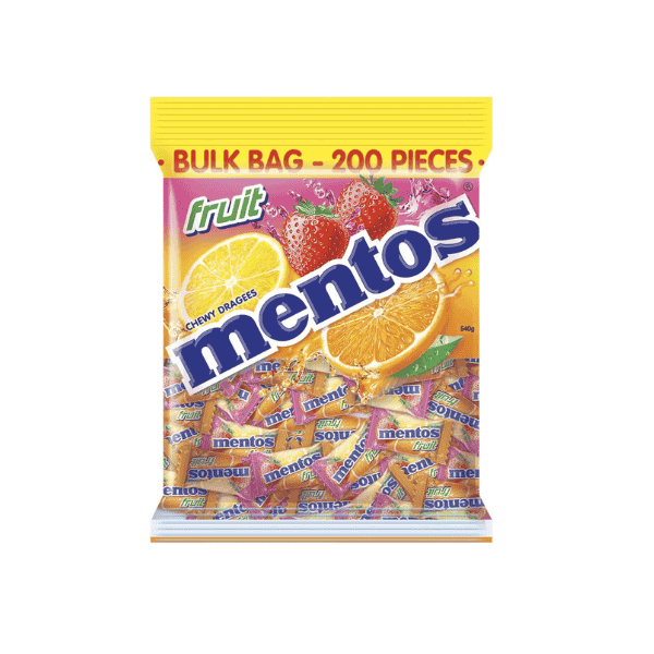 Mentos Fruit Candy Pillowpack Assorted Fruity Flavors 540g