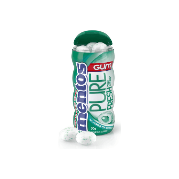 Mentos Pure Fresh Sugar Free Chewing Gum Spearmint 10 Pocket Bottles 10 x 30g