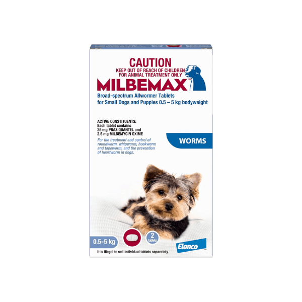 Milbemax 2-Tablet All Wormer for Dogs Protection Against All Common Worms