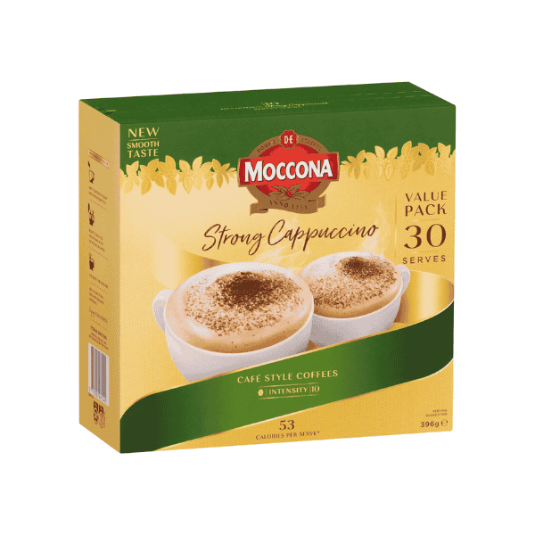 Moccona Strong Cappuccino 30 Convenient Sachets for a Rich Coffee Experience