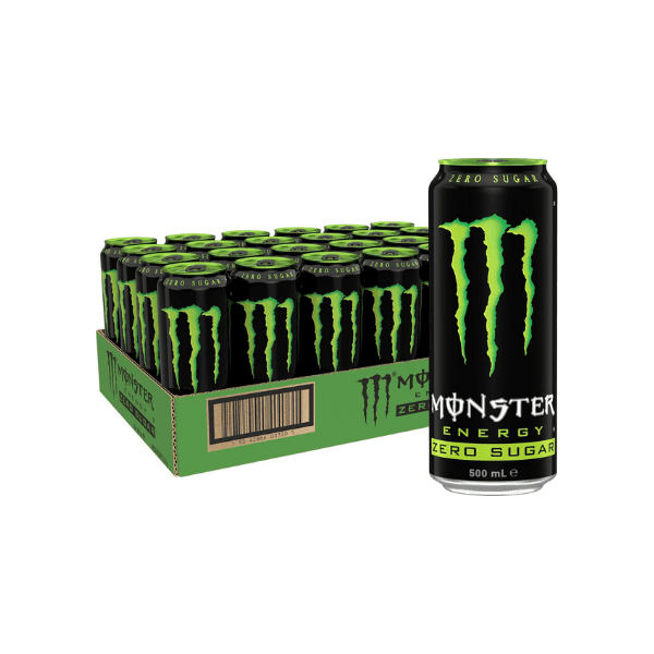 Monster Energy Drink Original Zero Sugar 24 x 500ml - No Sugar Full Energy