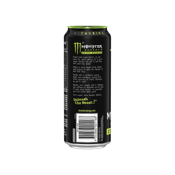 Monster Energy Drink Original Zero Sugar 24 x 500ml - No Sugar Full Energy