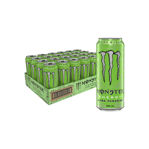 Monster Energy Drink Ultra Paradise 24 x 500ml - Tropical Flavor Energy Boost