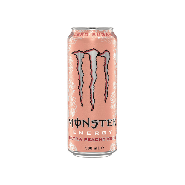 Monster Energy Drink Ultra Peachy Keen 24 x 500ml - Sugar Free Peach Flavor Energy Boost