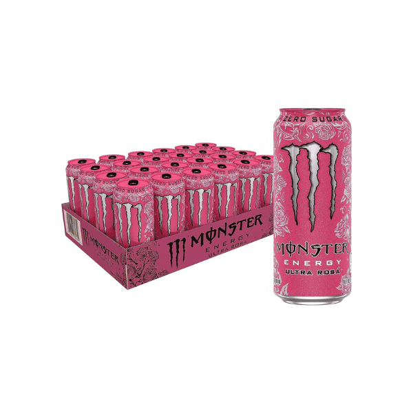 Monster Energy Drink Ultra Rosa 24 x 500ml - Sugar Free Pink Flavor Energy Boost