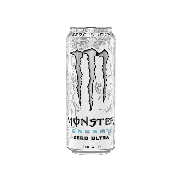 Monster Energy Drink Zero Ultra 24 x 500ml - Sugar Free Energy Boost