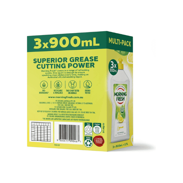 Morning Fresh Lemon Dishwashing Liquid 3 x 900 ml Pack