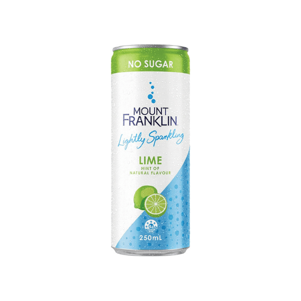 Mount Franklin Lime Sparkling Water 24 x 250mL Mini Cans