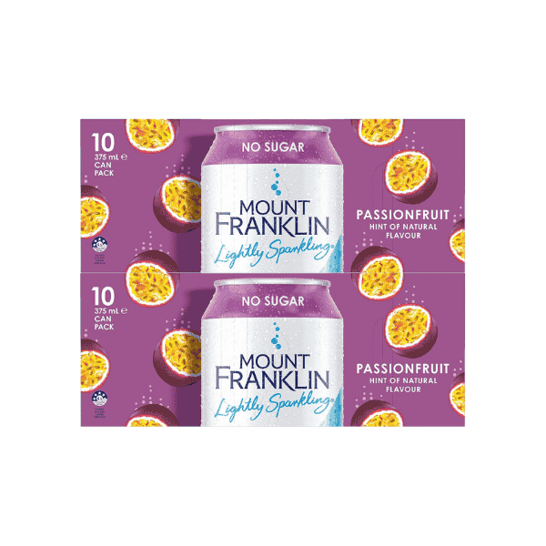 Mount Franklin Passionfruit Sparkling Water 20 x 375mL Multipack