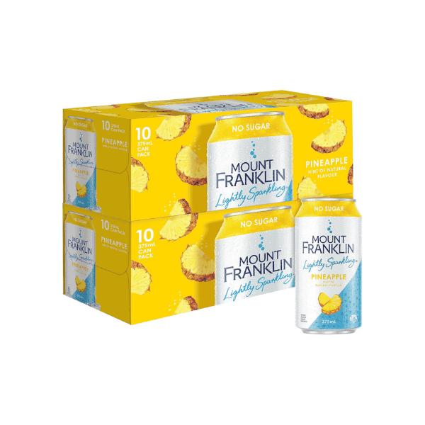 Mount Franklin Pineapple Sparkling Water 20 x 375mL Cans