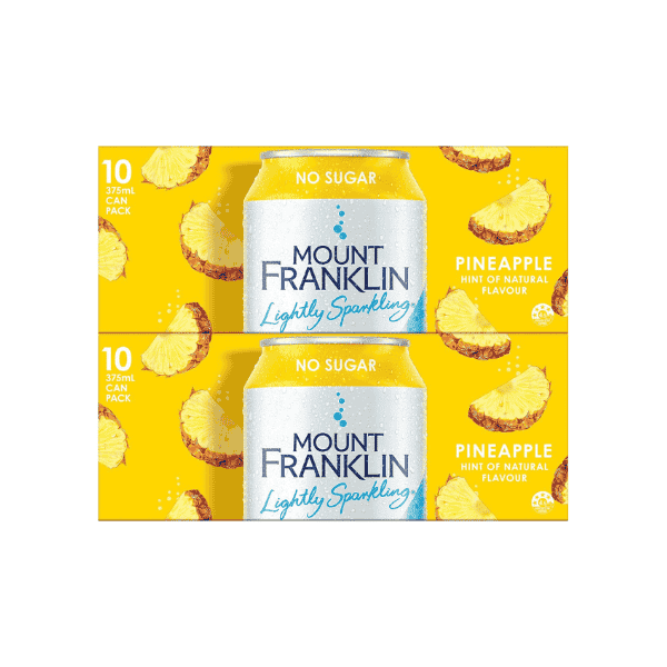 Mount Franklin Pineapple Sparkling Water 20 x 375mL Cans