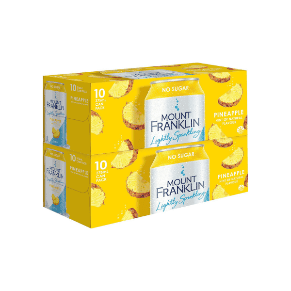 Mount Franklin Pineapple Sparkling Water 20 x 375mL Cans