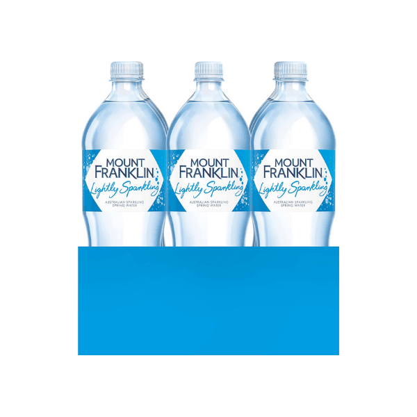 Mount Franklin Lightly Sparkling Water 1.25L x 12 Bottles Multipack Refreshing Sparkling Drink