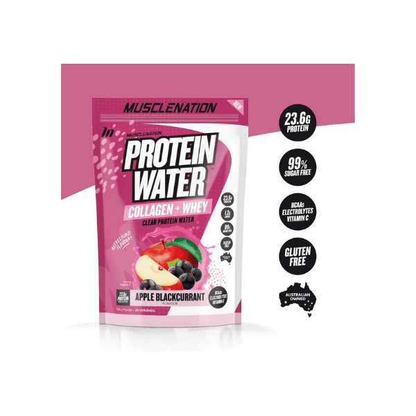 Muscle Nation Protein Water 25 Serves of Apple Blackcurrant Flavored Hydration