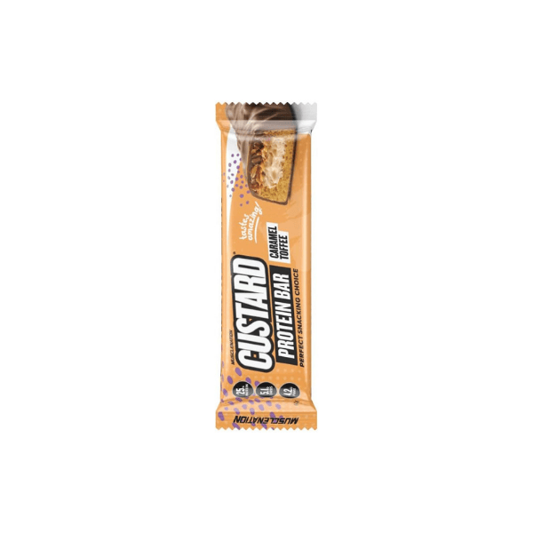 Muscle Nation Caramel Toffee Custard Protein Bars 12 Bars 60g Each of Protein Perfection