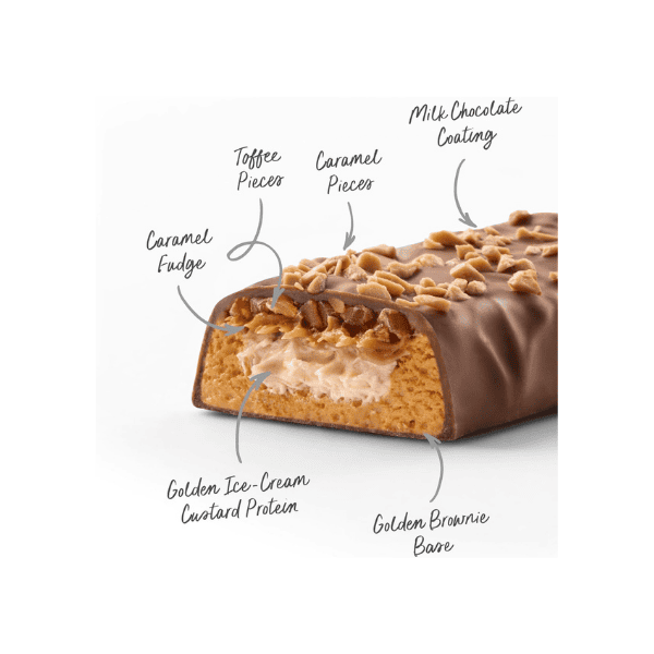 Muscle Nation Caramel Toffee Custard Protein Bars 12 Bars 60g Each of Protein Perfection