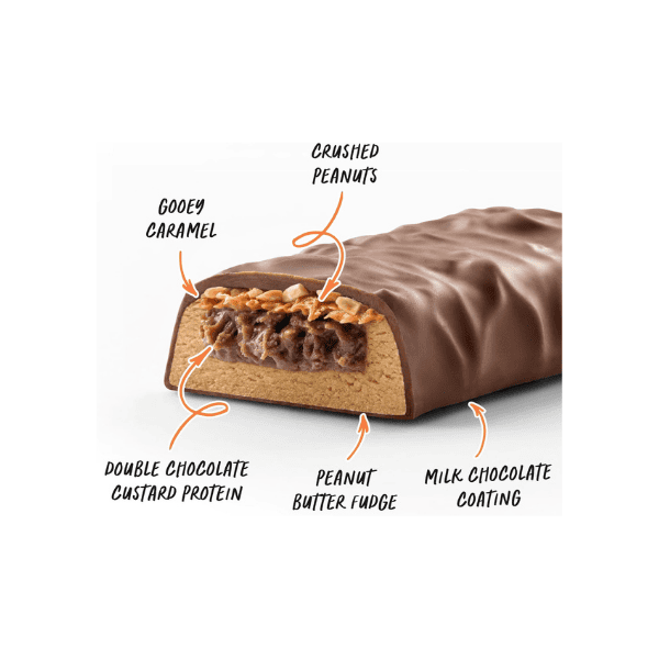 Muscle Nation Protein Bars 12 x 60g Choc Peanut Butter Custard Flavor Ideal for Fitness