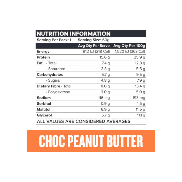 Muscle Nation Protein Bars 12 x 60g Choc Peanut Butter Custard Flavor Ideal for Fitness