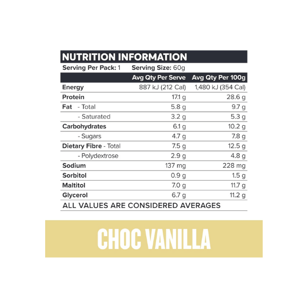 Muscle Nation Choc Vanilla Custard Protein Bars 12 Bars 60g Each for Muscle Support