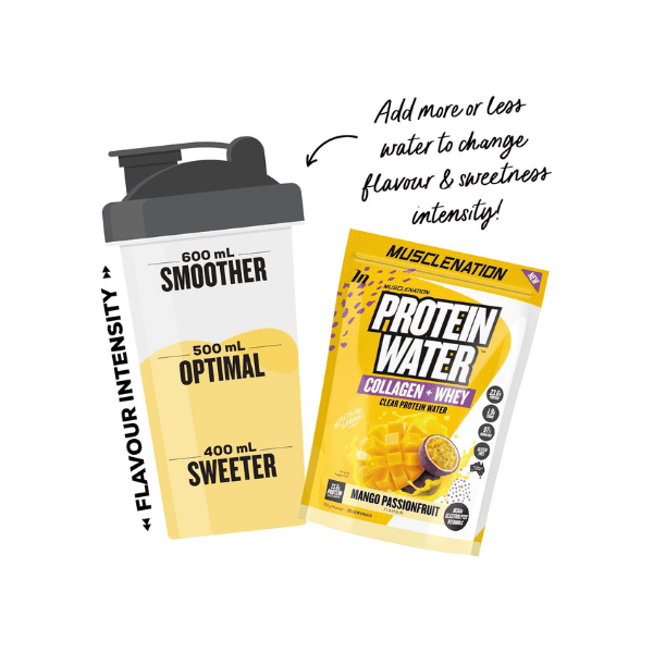 Muscle Nation Protein Water 750g Mango Passionfruit 25 Serves of Pure Protein Hydration