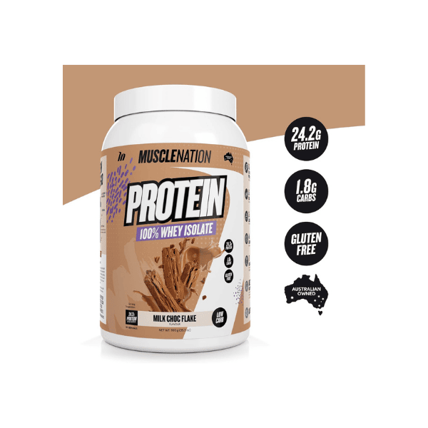 Muscle Nation Whey Protein Isolate Milk Chocolate 990g for 30 Serves of Pure Protein