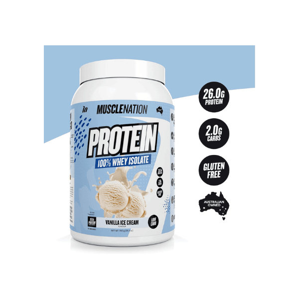 Muscle Nation Vanilla Ice Cream Protein Isolate 30 Serves of Premium Whey