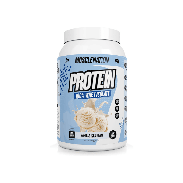 Muscle Nation Vanilla Ice Cream Protein Isolate 30 Serves of Premium Whey