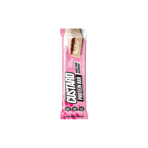 Muscle Nation Protein Bars White Choc Raspberry Custard 12 Bars 60g Each